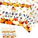 3 Pieces Friendsgiving Tablecloth, 108 * 54 Inch Friendsgiving Decorations Plastic Table covers, Friends Giving Party Decorations Friends Theme, Friends Thanksgiving Decorations Tablecloth Disposable