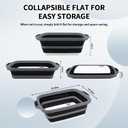 2-Pack XL Collapsible BBQ Prep Tub with Lid (4.22 Gal / 16L) - Built-In Cutting Board & Strainer, Large Meat Marinade Container, Camping Sink & Food Storage Bin for Grilling, Outdoor Cooking - Black