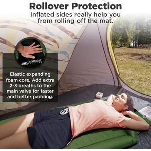 IFORREST Camping Sleeping Pad with Armrest & Pillow - Self-Inflating Air Mattress - Rollover Protection - Ultra-Comfortable Mat - Lightweight for Tent, Cot, Backpacking