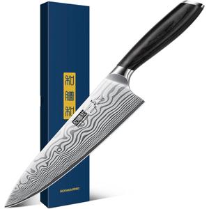 HOSHANHO 8 Inch Chef Knife, Ultra Sharp High Carbon Powder Steel Kitchen Knife, Professional Japanese Chef's Knife with Ergonomic Pakkawood Handle