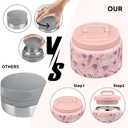 JXXM 8 Oz Thermo Food Jar for Hot & Cold Food for Kids, Insulated Lunch Containers Hot Food Jar,Leak-Proof Vacuum Stainless Steel Wide Mouth Lunch Soup Thermo for School (Pink-Jellyfish)