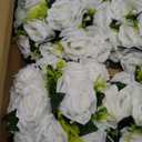 NUPTIO Large Flower Centerpieces for Tables: 17.7 inch Diameter White Artificial Flower Ball Arrangement 10 Pcs for Wedding Party Centerpiece - Fake Floral Rose for Bridal Shower Decorations