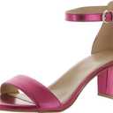 Naturalizer Womens Vera Ankle Strap Block Heel Dress Sandal (7.5, Fuchsia Leather)