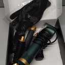 5 in 1 Blow Dryer Brush, Upgrade Hair Dryer Brush Set Negative Ion Air Styler Curling Wrap Air Curler, Hot Air Brush Curling Iron Hair Styling Tools As A Gift for Straight/Curl/Dry/Smooth (Gold)