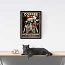 Diamond Painting Kits, Christmas Skull Coffee Diamond Art Kits for Adults Cross Stitch Beginners Full Drill Shiny Diamond Embroidery Pictures Arts Craft for Home Wall Decor Gift (12X16in/30x40cm)