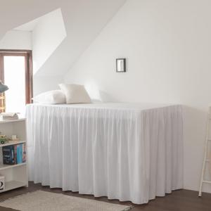 Dorm Bed Skirt, Dorm Bed Skirt Twin XL, 100% Microfiber Dorm Bed Skirts, Twin Extra Long Dorm Bedding, Split Corner, Twin XL 32" Drop (White)