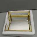 Cocktail Napkin Holder,Gold Square Napkin Holder Fit for 5x5 Cocktail-Sized Napkins,Glass Napkin Holders for Kitchen Counter Table Party Bar Decor