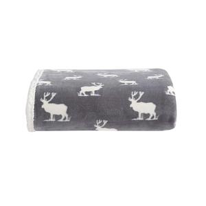 Eddie Bauer - Throw Blanket, Brushed Fleece & Plush Sherpa Bedding, Blanket for Couch & Bed (Elk Stance Grey, 50" x 60")