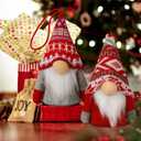Christmas Gnome Ornaments, 4 Pack Christmas Tree Decorations Handmade Swedish Santa Gnomes Ornaments Lights Scandinavian Plush Elf Table Home Decor, Christmas Tree Hanging Decoration