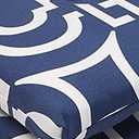 Pillow Perfect Trellis Indoor/Outdoor Chair Pad With Ties, 2 Count, 16 x 18.5, Blue Carmody Navy