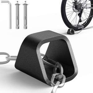 KHAMAL Security Anchor for Chain With 2 Protected Expansion Bolts - Heavy Duty Security Ground Anchor, Anti Theft Floor and Wall Ground For Motorcycle, Bicycle, Trailer, Scooter Bike Lock (Black)