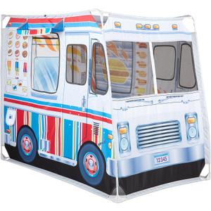 Melissa & Doug Fabric Double-Sided Food Truck Play Tent - Ice Cream and BBQ Role Play Toy Food Truck Tent, for Kids Ages 3+ (17.5 x 8.5 x 3.7, Multi-color)