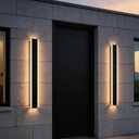 2 Pack 40in Modern LED Outdoor Light, Garage Sconces Wall Light, IP65 Waterproof Exterior Wall Mount Lighting, Black Outdoor Wall Light Fixtures for House, Patio Courtyard Porch Garden