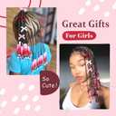 2 x Valentines Day Large Hair Beads 45PCS Bow Hair Clips Acrylic Beads for Braids Satin Small Hair Bows Cute Loc Hair Accessories for Women Girls