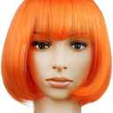 BinaryABC Halloween Bob Wigs,Cosplay Wigs,for Halloween Costume Dress up Party Decorations Supplies (Orange)
