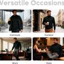 VPG Mens Turtleneck Long Sleeve Shirts, Long Sleeve Regular Fit Knit Turtle Neck Pullover Sweaters (Black, L)