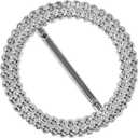 KEILEOHO 100 PCS Chair Sash Buckles, 2.5" Round Silver Tone Rhinestone Ribbon Buckle, Elegant Premium Sash Buckles, Chair Sash Ribbon Slider, Round Chair Decoration for Wedding Banquets Party Home Use
