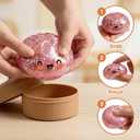 Giant Dumpling Stress Ball, Big Squishy Steamed Bun Glitter Fidget Toy with Steamer, Helps with Stress Relief, Soft Squeeze Ball for Kids and Adults (Pink Glitter)