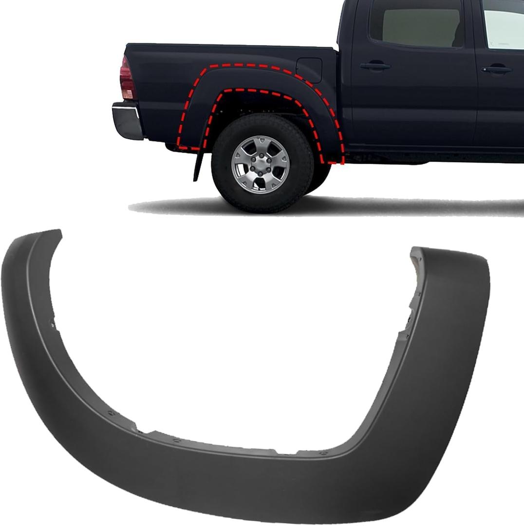 SecosAutoparts Fender Flare Rear Passenger Side Compatible with Toyota Tacoma 2005-2015 Replace# 7587304050, 75873-04050 Rear Fender Flare Trim Right Side