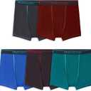 Fruit of the Loom Boys' and Toddler Boxer Briefs, Tag Free & Breathable Underwear, Assorted Color Multipacks (Medium, 5 Pack - Modal Blue/Red/Grey)