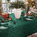 MATIRUG Christmas Tablecloth Rectangle 60x120,Wrinkle Resistant,Waterproof Winter Jacquard Table Cloth for Xmas New Year Holiday Dinner,Green