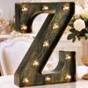 OYCBUZO Golden Black Led Marquee Letter - Industrial, Vintage Style Light Up Alphabet Letter Sign for Cafe Wedding Birthday Party Christmas Lamp Home Bar Initials Decor - Z