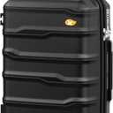 Carry On Luggage 22x14x9 Airline Approved, Hard Shell Suitcase with Spinner Wheels, PP Lightweight Luggages with TSA Lock, Carry-On Suitcases 20 Inch, Black
