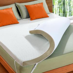 Marsail King Size Memory Foam Mattress Topper, 3 Inch Cooling Gel Infused Mattress Topper with Soft Cover, CertiPUR-US and Oeko-TEX Certified, Suitable for Sofa, RV, Camping