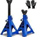6 Ton (13,200 LBs) Jack Stands with Double Pin Locking,Rubber Cover,Large Foot Base,16"-24" Adjustable Height Heavy Duty Jack Stands,Lifting Car,Bus,RV,SUV,MPV,Pickup Truck,2 Pack Blue