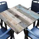 Farmhouse Square Fitted Tablecloth with Elastic Edge Wood Grain Card Table Cover Outdoor Wipeable Card Tablecloth for Indoor Kitchen Decor (Fit for 36"x36"Square Table)