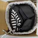 SARISUN Travel Pillows for Airplanes, Airplane Pillow for Long Flight Car Road Trip, Airplane Head Strap with Sleep Eye Mask, 360° Support Headrest, Stop Bobblehead Travel Neck Pillow, Stripe Black