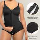 SHAPELLX Shapewear for Women Tummy Control Half Body Shaper Snatched Zipper Butt Lifting Faja Colombiana Bodysuits for Women (Black, M)