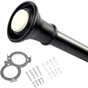 Shower Rod Tension Shower Curatin Rod Adjustable Shower Curtain Pole in Screw Or No Need Tool Mounted Nickle and Black (26-42)