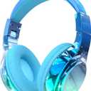 QearFun Kids Bluetooth Headphones, 60H Playtime, 74/85/94dB Safe Volume Limit, Metallic Gradient Wireless Headset with HD Mic, Fast Charging, Foldable, Wired 3.5mm Mode for School/Tablet/Travel