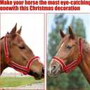 Horse Halter Christmas Horse Costume Red Bridle Rope with White Flannel Lined Prevents Rubs Adjustable Fit for Shows Xmas Parade