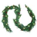 Jutom 13 ft Christmas Deluxe Norfolk Pine Garlands Artificial Long Needle Pine Cone Classic Style Garland Realistic Xmas Cedar Garland for Holiday Mantle Table Indoor Outdoor Decor