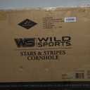 Wild Sports 2x3 or 2x4 Cornhole Outdoor Game Set, USA Flag or Natural Wood Options with Carry Bag Included  Perfect for Backyard, Beach, and Tailgates, Add On Extra Bags