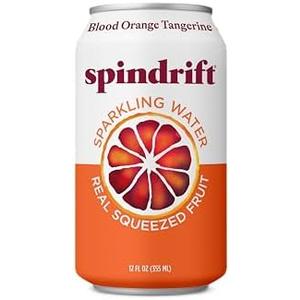 SPINDRIFT Blood Orange Tangerine Sparkling Water Single, 12 FZ 24 Pack Best By 10/11/26