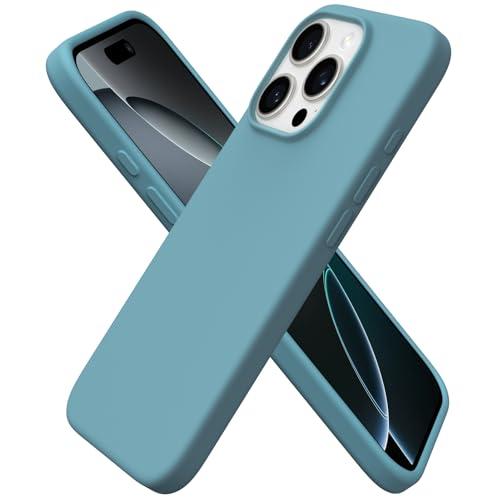 ORNARTO Compatible with iPhone 16 Pro Case 6.3", Slim Liquid Silicone 3 Layers Soft Gel Rubber Shockproof Protective Cover with Anti-Scratch Microfiber Lining-Cactus