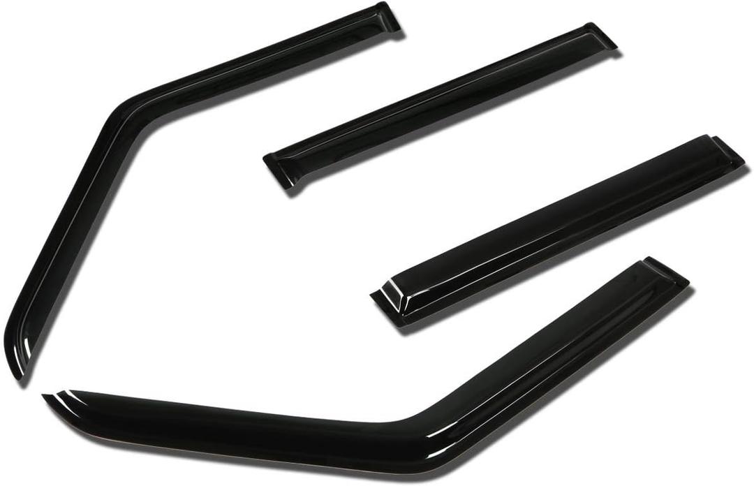 Auto Dynasty 4Pcs Tape-On Window Vent Visor Deflector Rain Guard Compatible with 1984-2001 Jeep Cherokee, Acrylic