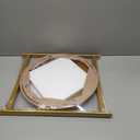 Tatub 24" Folding C Shaped End Table, Small Tempered Glass Side Table for Couch or Bed, Foldable TV Tray Laptop Desk with Gold Metal Frame