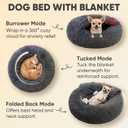 Himax Dog Beds for Small Dogs, Donut Dogs Beds with Blanket Attached, Calming Dog Bed Washable (26") Grey