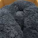 Donut Dog Bed - Premium Comfort for Anxiety Relief - Fluffy & Calming Design with Ultra-Plush Support | Cozy Round Dog Bed with Super Soft Circle Style (Dark Grey, Medium)