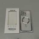 Misea Magnetic for iPhone 16 Pro Max Case Compatible with MagSafe [Never Yellowing] [Military Grade Drop Protection] Full Camera Lens Protector Plating Soft Clear Phone Case for Women 6.9", Silver