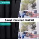 NICETOWN Black 100% Blackout Curtains 45 inches Length, 2 Thick Layers Completely Blackout Window Treatment Thermal Insulated Lined Drapes for Basement Window (1 Pair, 42 inches Width Each Panel)