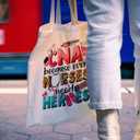 CNA Canvas Tote Bag for Work, Nurses Appreciation Gift, White