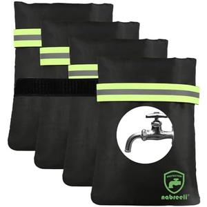 2Pack Outdoor Faucet Covers for Winter Freeze Protection 8.5″x5.9″x1.9″ Thicker Hose Bib Covers for Wall Taps Outside, Insulated Bags Spigot Cover with Unique Reflective Strips, Christmas Gifts