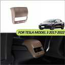 ABS Rear Center Console Air Vent AC Vents Cover Trim for Tesla Model 3 & Model Y 2017-2021 (Pear Wood Grain)