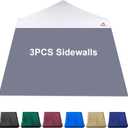 SunWall for 10x10 Slant Leg Pop Up Canopy,3 Pack Sidewalls Only,(Dark Grey)