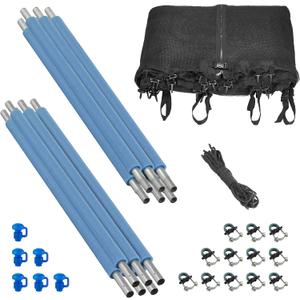 Machrus Upper Bounce Trampoline Safety Enclosure Set for 8 FT 10FT 12FT 13FT 14FT 15FT 16FT Frames - Includes Net, Poles & Hardware - Installs Inside Frame